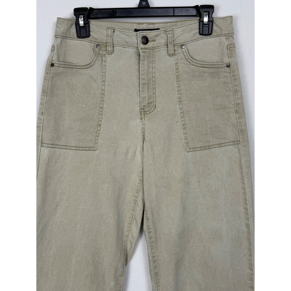d.jeans Wide Leg Utility Pants Womens 4 Tan Good Stretch Patch Pocket Khaki - Picture 2 of 15
